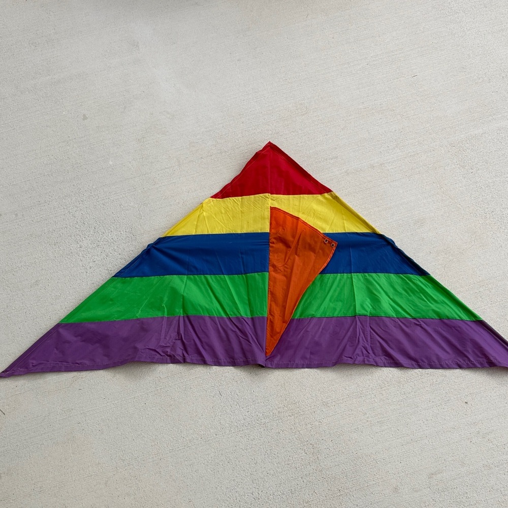 Vintage American Made Delta Kite, rainbow colored
